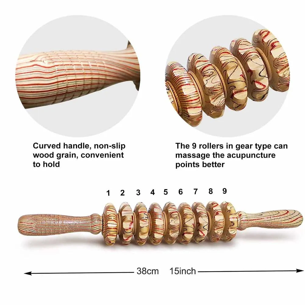9 Roller Wooden Massager