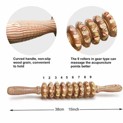 9 Roller Wooden Massager